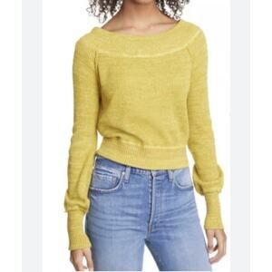 Free People | Size M Sugar Rush Off the Shoulder Verbena Combo Knit Sweater